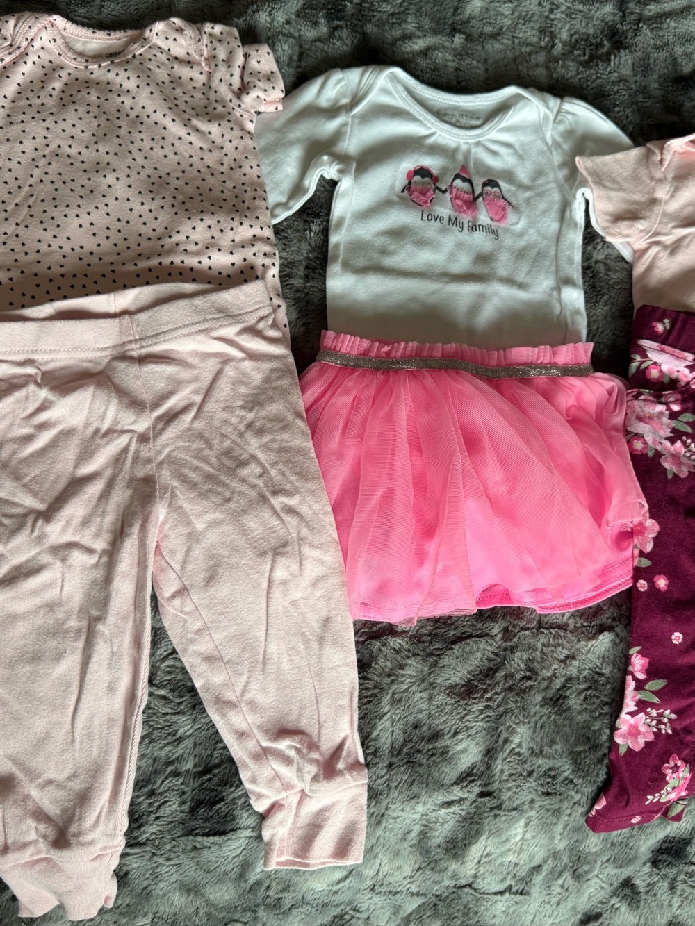 Carter’s Garanimals Baby Girl 12M Pink Floral 6 Piece Outfit Lot